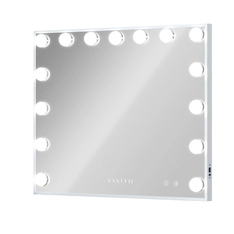 Hollywood 15 Bulbs Music Mirror Hollywood 15 gloeilampen muziekspiegel Bluetoothluidspreker