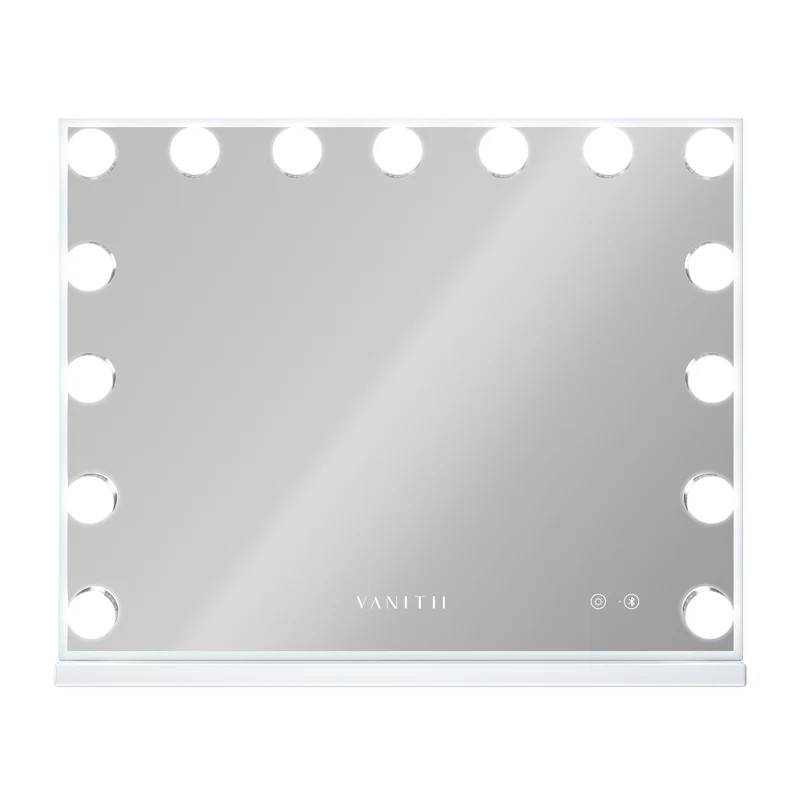 Hollywood 15 Bulbs Music Mirror Hollywood 15 gloeilampen muziekspiegel Bluetoothluidspreker