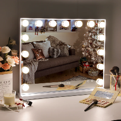 Hollywood 15 Bulbs Music Mirror Hollywood 15 gloeilampen muziekspiegel Bluetoothluidspreker