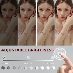 VANITII Grote Hollywood Vanity Spiegel met Lichten Wandmontage Tafelblad Metaal Wit