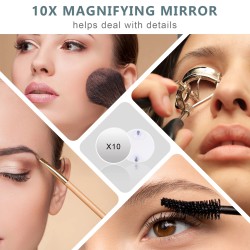 VANITII Grote Hollywood Vanity Spiegel met Lichten Tafelblad Muur Mount Metaal Wit 80*58cm