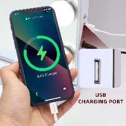 VANITII Grote Hollywood Vanity Spiegel met Lichten Wandmontage Tafelblad Metaal Wit